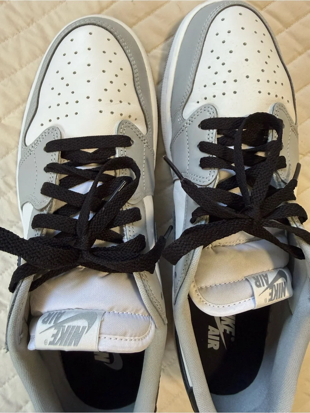 NWOT Nike Jordan 1’s in White, Gray & Black